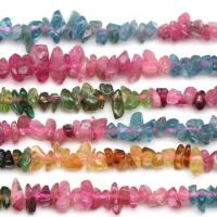 Natürlicher Turmalin Perlen, Klumpen, poliert, gemischte Farben, 3-5mm, Länge:ca. 15 ZollInch, verkauft von Strang