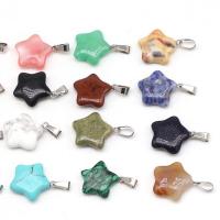 Joyas de piedras preciosas colgante, Estrella, pulido, diferentes materiales para la opción, más colores para la opción, 20mm, Vendido por UD