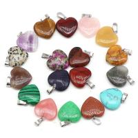 Joyas de piedras preciosas colgante, Corazón, pulido, diferentes materiales para la opción, más colores para la opción, 20mm, Vendido por UD