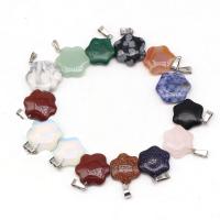 Gemstone Jewelry Pendant, Flower, polished 20mm 