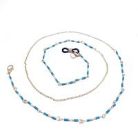 Seedbead Glasses Chain, breathable & Adjustable & anti-skidding, blue, 700mm .55 Inch 