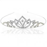 Bridal Tiaras, Zinc Alloy, with Rhinestone, plated, for woman 35mm, Inner Approx 125mm 