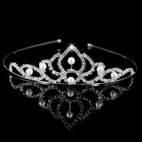 Bridal Tiaras, Zinc Alloy, with Rhinestone, silver color plated & for woman 35mm, Inner Approx 125mm 