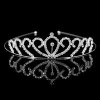 Bridal Tiaras, Zinc Alloy, with Rhinestone, silver color plated, for woman 35mm, Inner Approx 125mm 