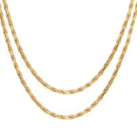 Латунь цепи ожерелье, ювелирные изделия моды, золотой, 60cm-4mm, продается Strand