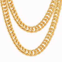 Brass Chain Necklace, fashion jewelry, gold, 60cm-10mm 