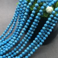 Türkis Naturperlen, rund, poliert, DIY & facettierte, blau, 4mm, verkauft von Strang