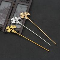 Hair Stick Findings, Zinc Alloy, Ginkgo Leaf, plated, DIY & for woman 160*32*4mm 