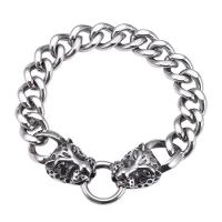 Men Bracelet, 316L Stainless Steel, plated, fashion jewelry, silver color, 12mm Approx 220 