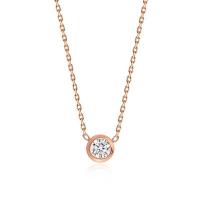 Titanium Steel Jewelry Necklace, with Rhinestone, plated, fashion jewelry, gold 