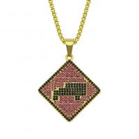 Zinc Alloy Iron Chain Necklace, with Iron, gold color plated, for man & with rhinestone Inch 