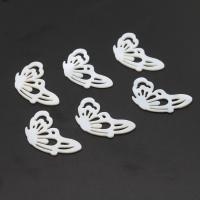 White Shell Pendants, Butterfly, natural, DIY & hollow, white, 35*20*1mm 