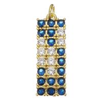 Cubic Zirconia Micro Pave Brass Pendant, Rectangle, plated, fashion jewelry & DIY & for woman & with cubic zirconia Approx 3mm 
