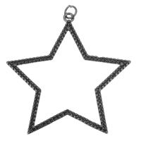 Cubique Pendentif en laiton zircon pavent, étoile, Placage, bijoux de mode & DIY & pour femme & avec zircone cubique, noire Environ 3.5mm, Vendu par PC