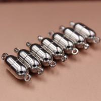 Round Stainless Steel Magnetic Clasp, durable & DIY, original color 