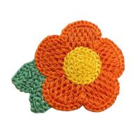 Hair Snap Clips, Cotton Thread, with Zinc Alloy, Flower, for woman 50mm 
