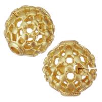 Hollow Brass Beads, gold color plated Approx 2.5mm 