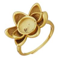 真鍮ベゼル ベースのリング, 銅, 花形, ゴールドメッキ, 調整, 17mm,8mm, サイズ:8, 売り手 パソコン