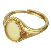 Латунная основа-гнездо для кольца, Латунь, плакирован золотом, Регулируемый, 13.5mm размер:8, продается PC