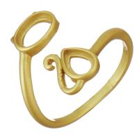 Латунная основа-гнездо для кольца, Латунь, плакирован золотом, Регулируемый, 18mm  размер:7, продается PC