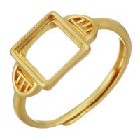 Латунная основа-гнездо для кольца, Латунь, плакирован золотом, Регулируемый, 10mm размер:9, продается PC