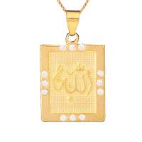 Cubic Zirconia Micro Pave Brass Pendant, with Cubic Zirconia, fashion jewelry & Unisex, golden 