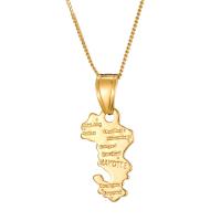 Brass Jewelry Necklace, Map, fashion jewelry & Unisex, golden, 1mmx50cm 