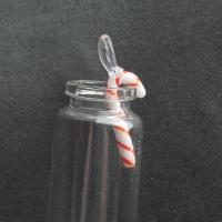 Lampwork Pendants, Christmas Candy Cane, DIY, white, 42*11*2mm Approx 6mm 