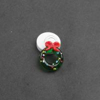Lampwork Pendants, Christmas Wreath, DIY, green, 27*17*5mm Approx 6mm 