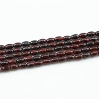 Perles en jaspe bréchique, Corde d'armure, ellipse, poli, DIY, rouge foncé, 4*6mm cm Vendu par brin