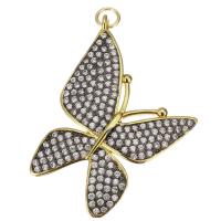 Cubic Zirconia Micro Pave Brass Pendant, Butterfly, plated, fashion jewelry & for woman & with cubic zirconia Approx 3.5mm 