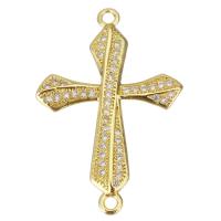 Cubic Zirconia Micro Pave Brass Connector, Cross, plated, fashion jewelry & for woman & with cubic zirconia Approx 1.5mm 