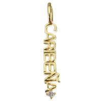 Cubic Zirconia Micro Pave Brass Pendant, Alphabet Letter, plated, fashion jewelry & for woman & with cubic zirconia, golden Approx 