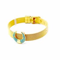 Watch Band, Stainless Steel, with Brass, plated & micro pave cubic zirconia 10mm Approx 16-20 m 