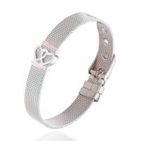 Watch Band, Stainless Steel, with Brass, plated & micro pave cubic zirconia 10mm Approx 16-20 cm 