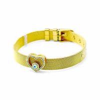 Watch Band, Stainless Steel, with Brass, plated & micro pave cubic zirconia & enamel 10mm Approx 16-20 cm 
