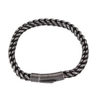 Men Bracelet, 316L Stainless Steel, plated, fashion jewelry, silver color, 6mm Approx 220 mm 