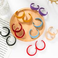 Zinc Alloy Hoop Earring, with Velour, plated, for woman 