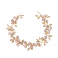 Headband, Zinc Alloy, gold color plated, for woman, pink 