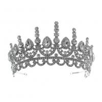 Bridal Tiaras, Zinc Alloy, with Rhinestone, silver color plated, for woman 