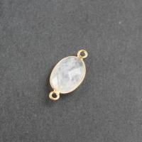 Gemstone Connector, Natural Stone, Ellipse, DIY & faceted 12*22*6mm, Inner Approx 9259mm 