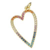 Cubic Zirconia Micro Pave Brass Pendant, Heart, plated, fashion jewelry & DIY & for woman & with cubic zirconia Approx 3mm 