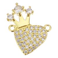 Cubic Zirconia Micro Pave Brass Connector, Heart, plated, fashion jewelry & DIY & for woman & with cubic zirconia Approx 1.5mm 