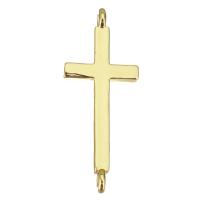 Brass Connector, Cross, plated, fashion jewelry & DIY & for woman, golden Approx 1.5mm 