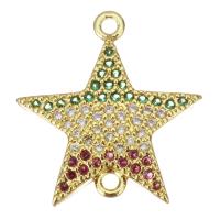 Cubic Zirconia Micro Pave Brass Connector, Star, plated, fashion jewelry & DIY & for woman & with cubic zirconia Approx 1.5mm 