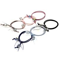 Ponytail Holder, Rubber Band, with Gauze & Crystal, for woman 60mm 
