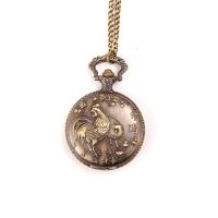 Watch Necklace, Zinc Alloy, with Glass, Chinese movement, plated, Life water resistant 400mm 
