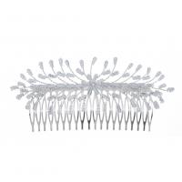 Decorative Hair Combs, Zinc Alloy, silver color plated, micro pave cubic zirconia & for woman 
