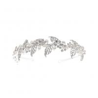 Bridal Tiaras, Zinc Alloy, silver color plated, for woman & with rhinestone, white 