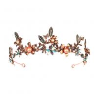 Bridal Tiaras, Zinc Alloy, rose gold color plated, for woman & with rhinestone 